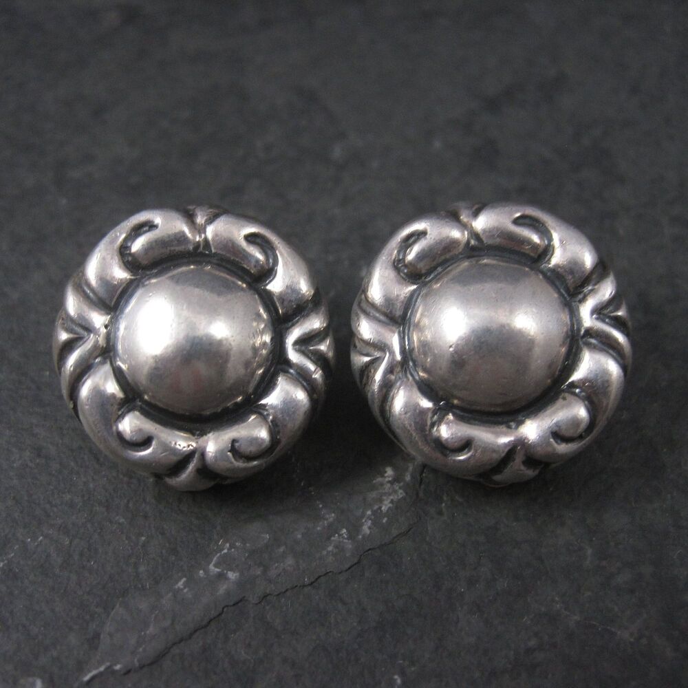 Estate Designer Sterling Clip On Earrings Zina Sherman